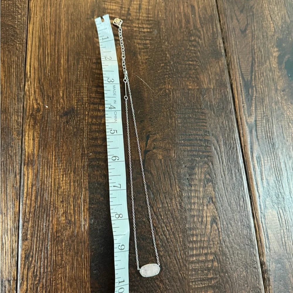 Kendra Scott Elegant Silver Ice Pink Stone Necklace - Picture 11 of 16